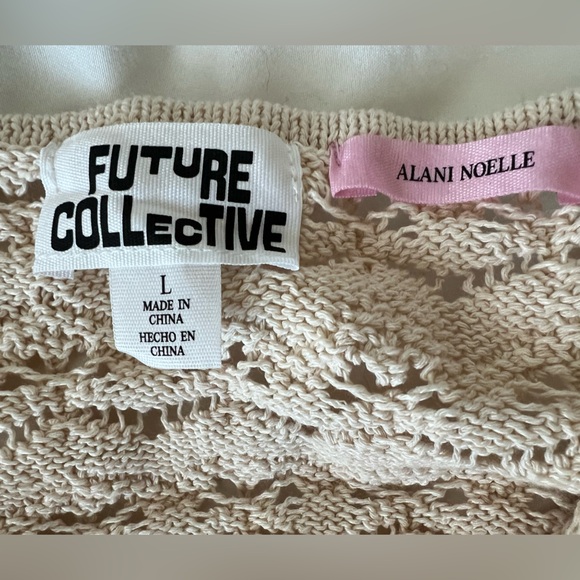 Future Collective Alani Noelle Crochet Midi Hem Boho Dress Cover up Festival NWT - Picture 5 of 6